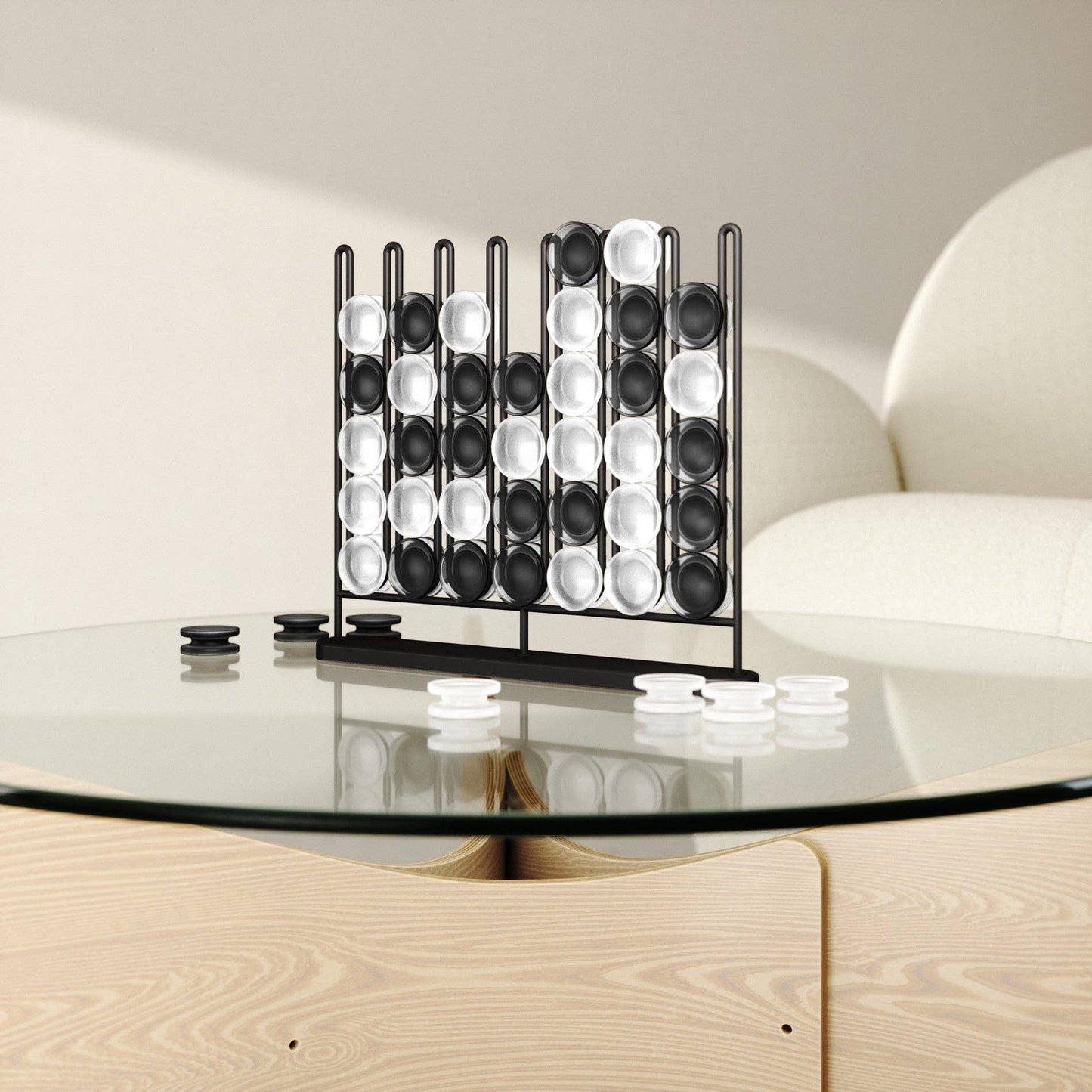 Connect 4 Game Stax 4 in a Row Home Decor Display: Brass