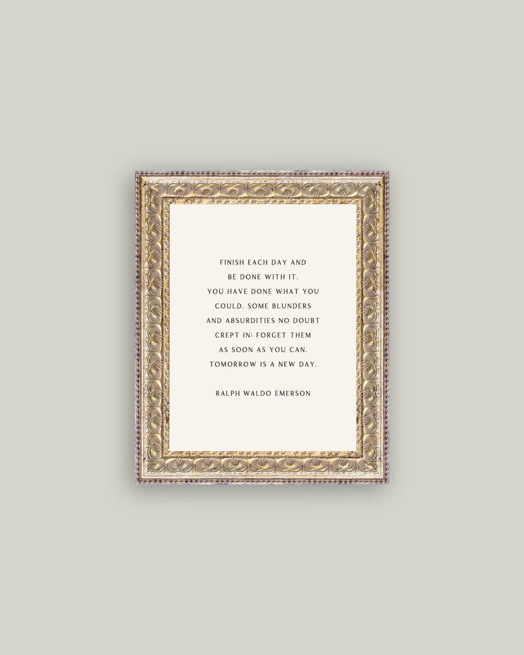 Finish Each Day Framed Antique Print: 8x10