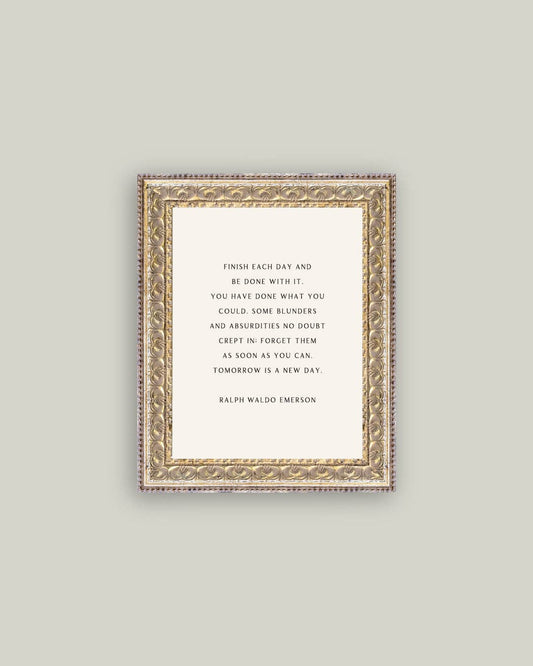 Finish Each Day Framed Antique Print: 8x10