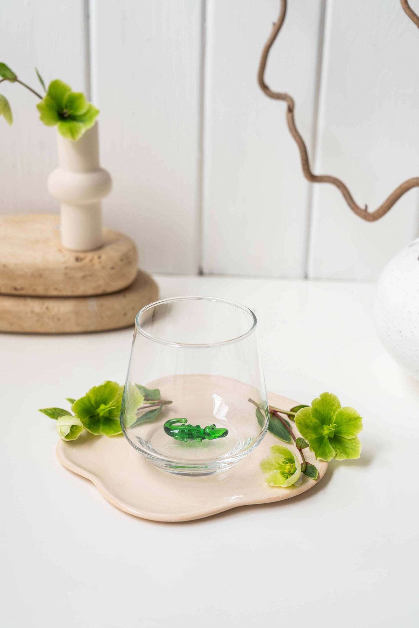 Alligator Figurine Drinking Glass