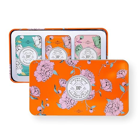 Luxury Bar Soap Trio Gift Set Tin Orange Blossom