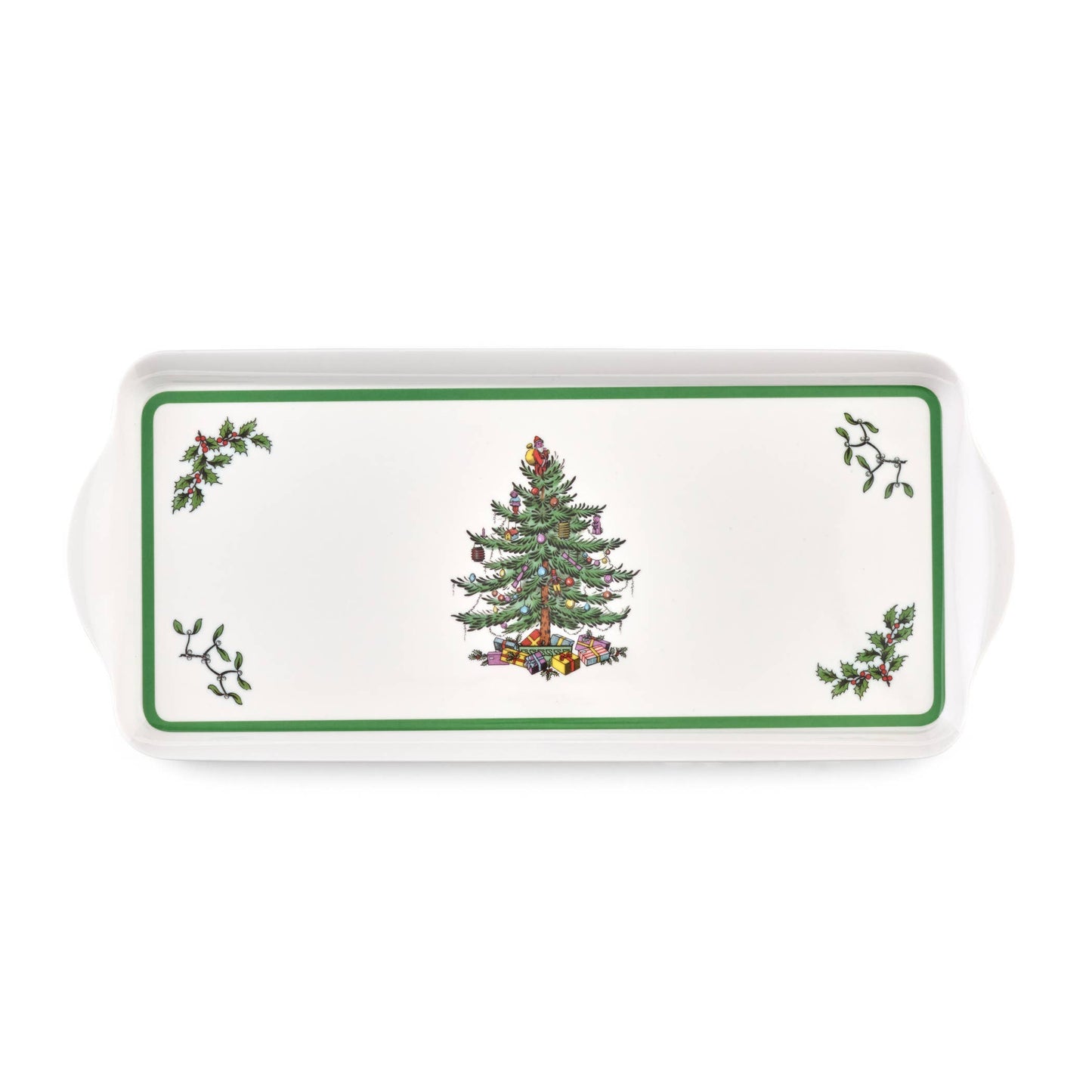Christmas Tree Large Handled Tray: Melamine / Christmas Tree