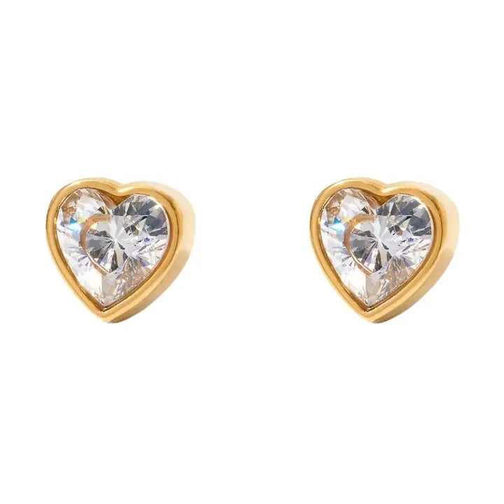 Pave Heart Studs