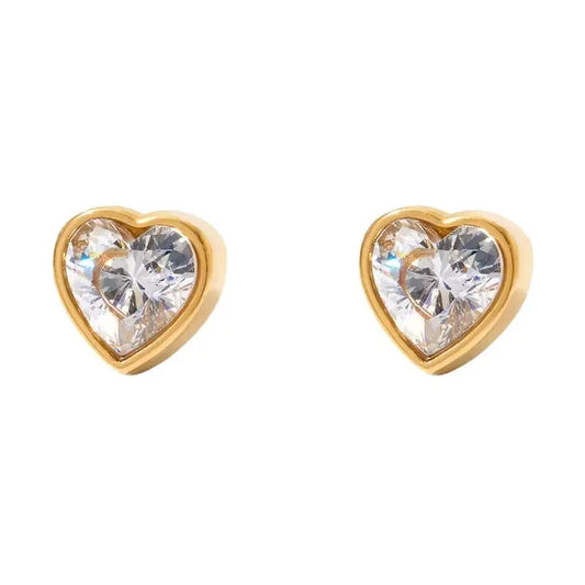 Pave Heart Studs