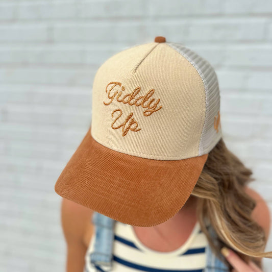 Giddy Up Corduroy Trucker Hat