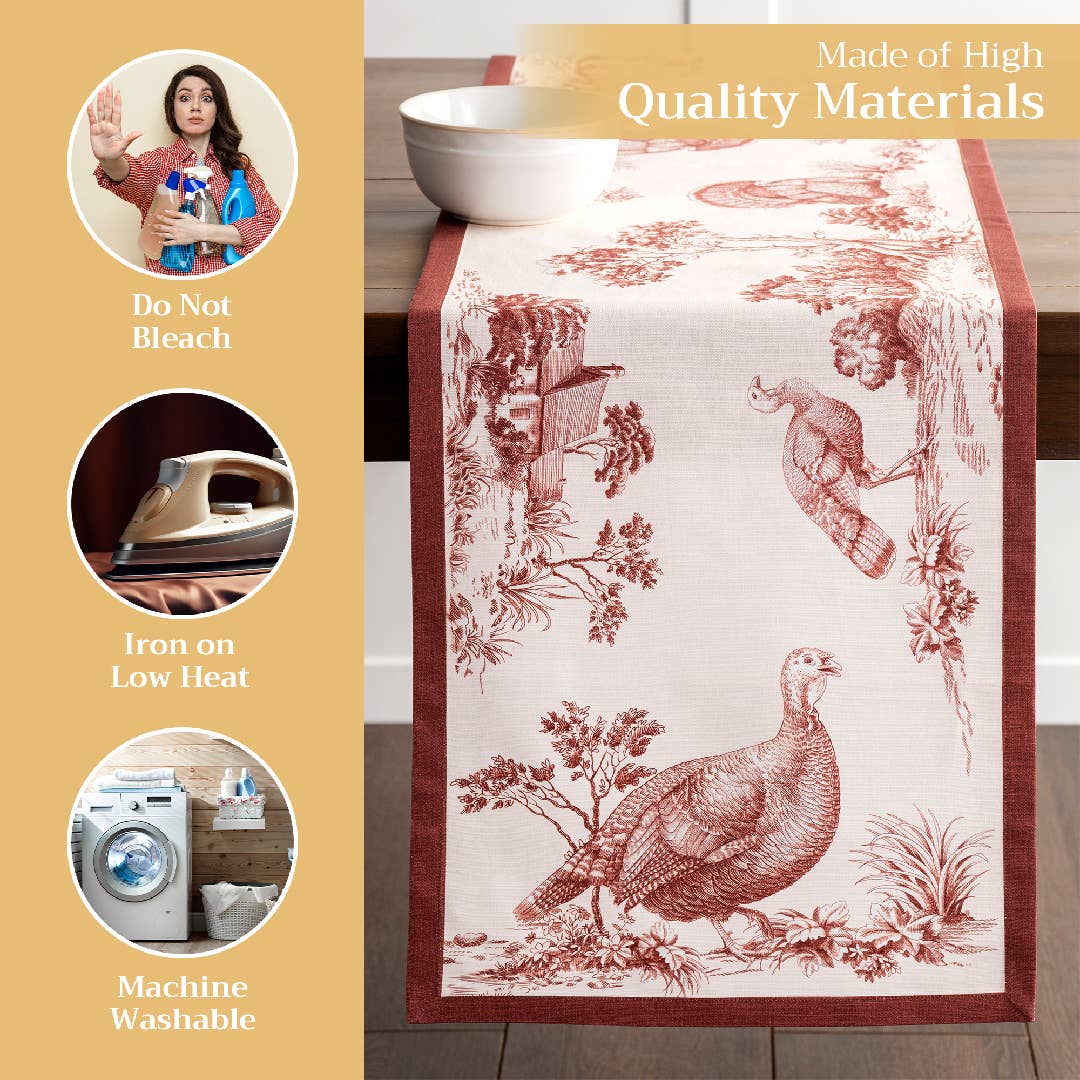 Table Runner -Holy Jouy-Brown: 72" x 14.5"