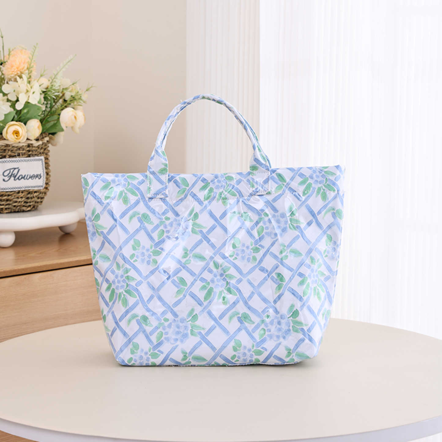 Waterproof Tote Bag PVC Beach Bag : Seaside Vineyard