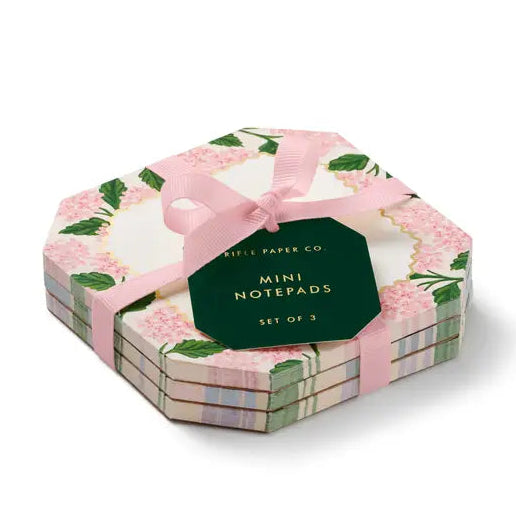 Pink Hydrangea Mini Notepad Trio