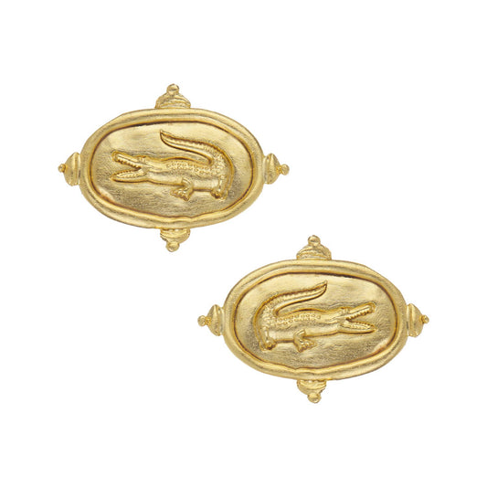 Alligator Intaglio Post Earrings