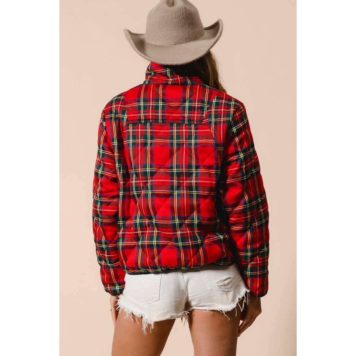 Vintage Quilted Plaid Jacket