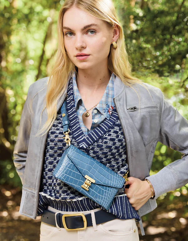 Siren Cassie Crossbody Indigo Croc