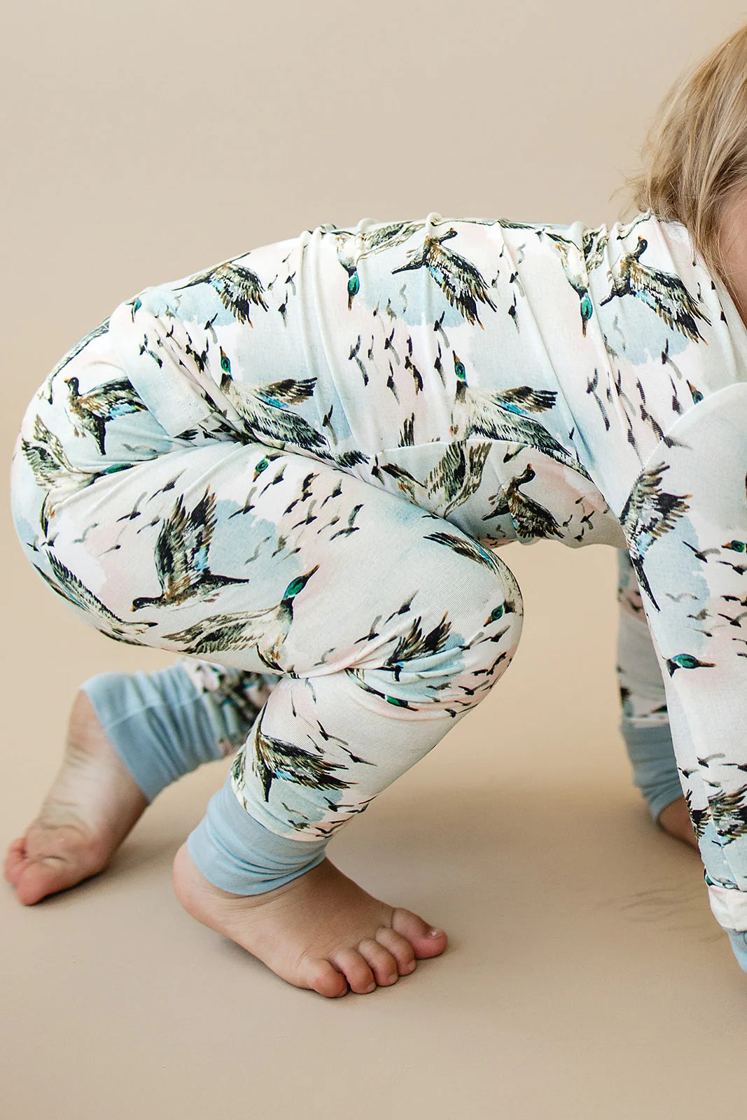 Bamboo Zipper Pajama Mallard Sky