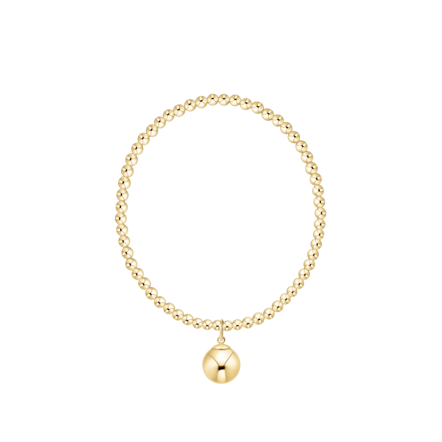 Extends Classic Gold 3mm Bracelet - Classic Gold 10mm Charm