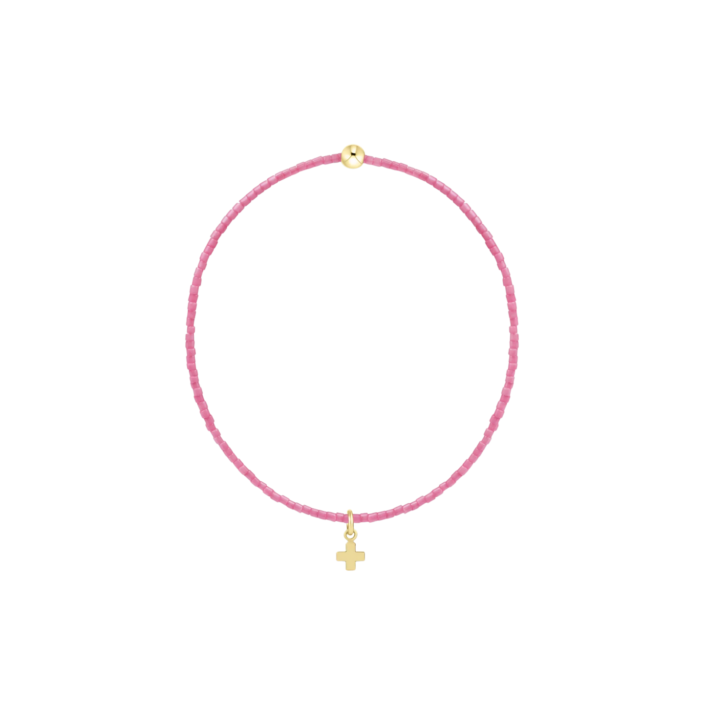 Hope Classic Bubblegum Bracelet- Signature Cross Small Gold Charm