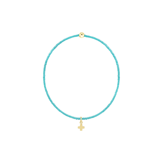 Hope Classic Turquoise Bracelet- Signature Cross Small Gold Charm