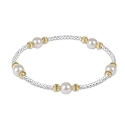 Purpose Dignity Pearl 6mm Bead Bracelet Mixed Metals