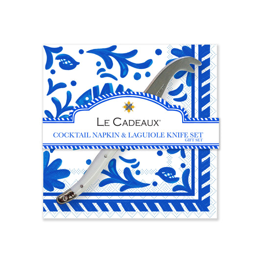 Mediterraneo Cocktail Napkins w/ cheese knife