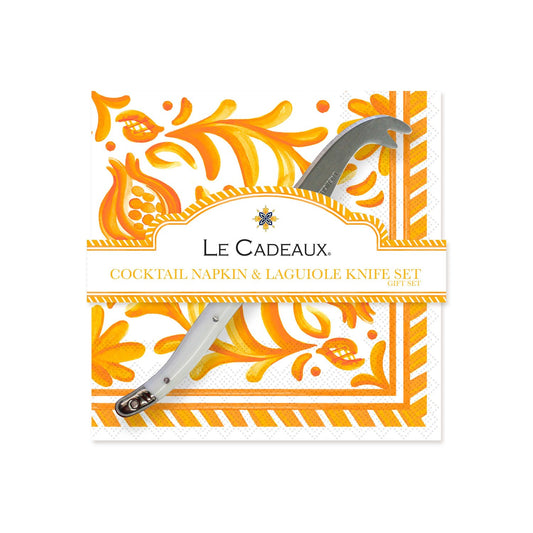 Sicily Orange Cocktail Napkins w/Knife