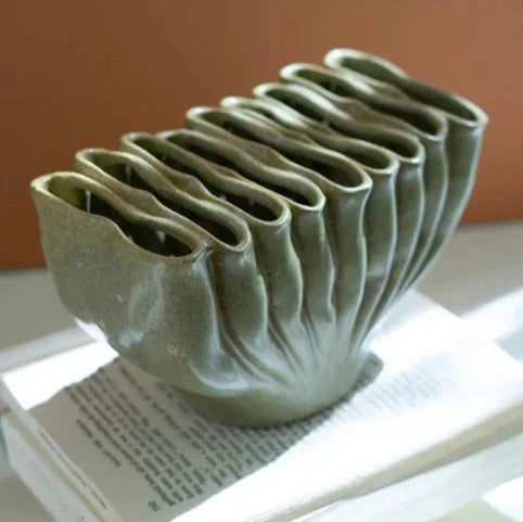 Green Folds Vase