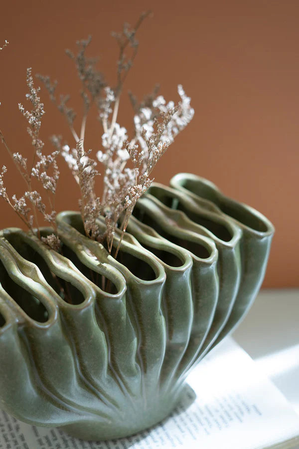 Green Folds Vase