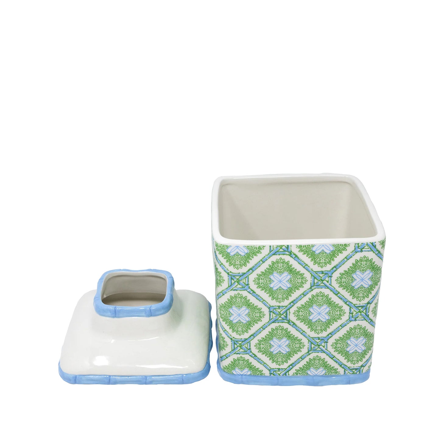 Lilly Pulitzer Tissue Holder, Bamboo Logo Trellis