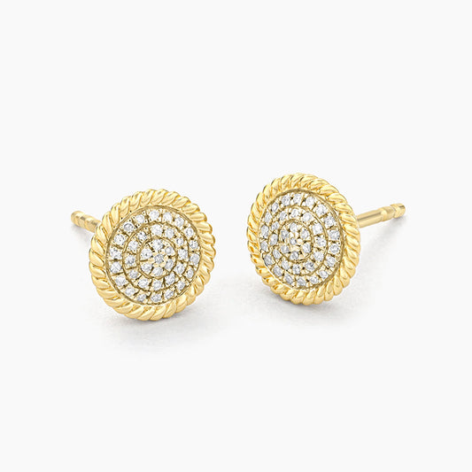 Waterproof Circle Rope Stud Earrings Gold