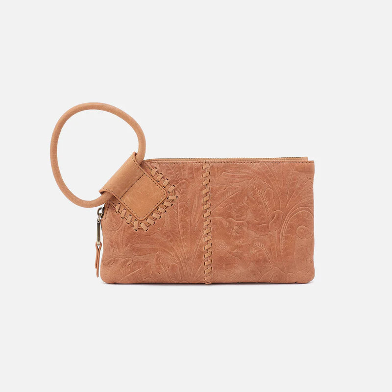 Sable Wristlet - Saddle Tooled Leather