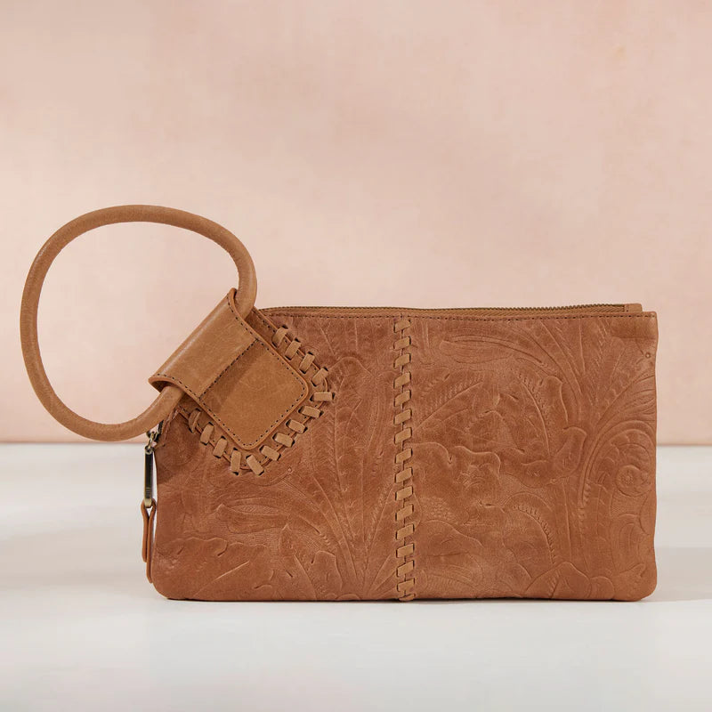 Sable Wristlet - Saddle Tooled Leather