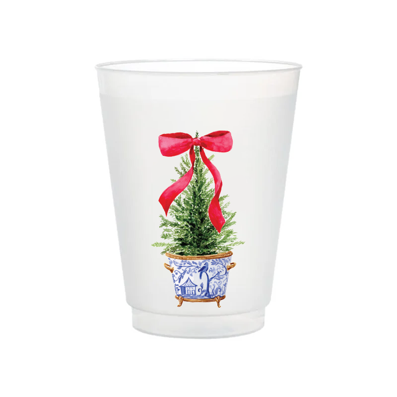 Christmas Ginger Pot Frosted Cup Set