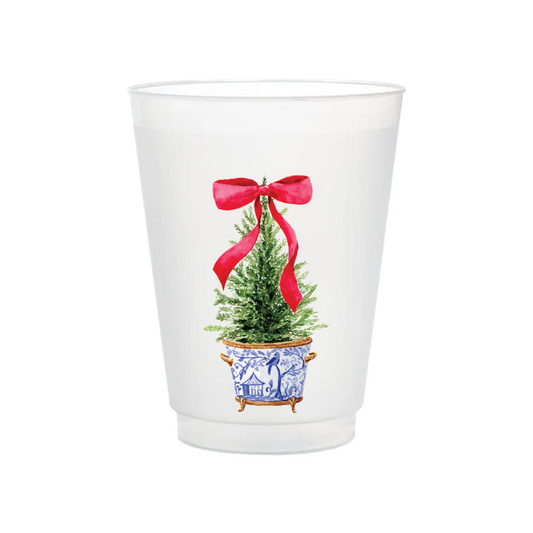 Christmas Ginger Pot Frosted Cup Set