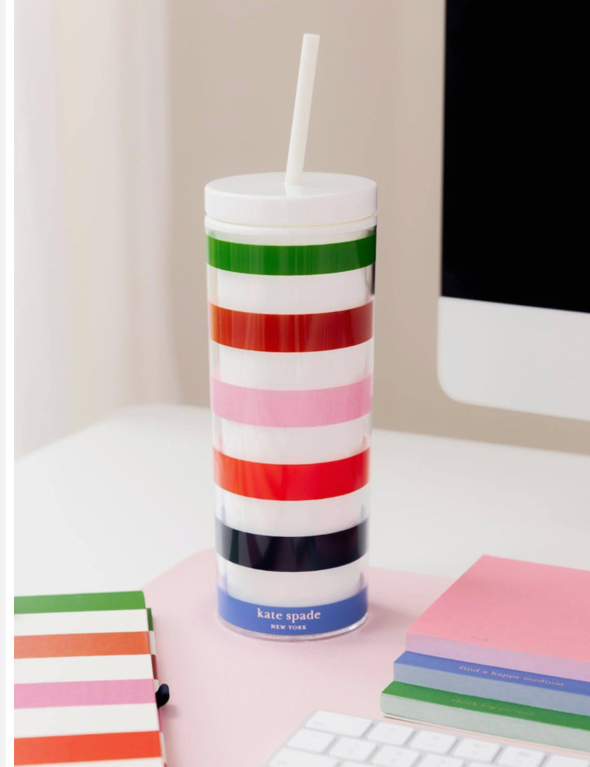 Kate Spade Adventure Stripe Acrylic Tumbler