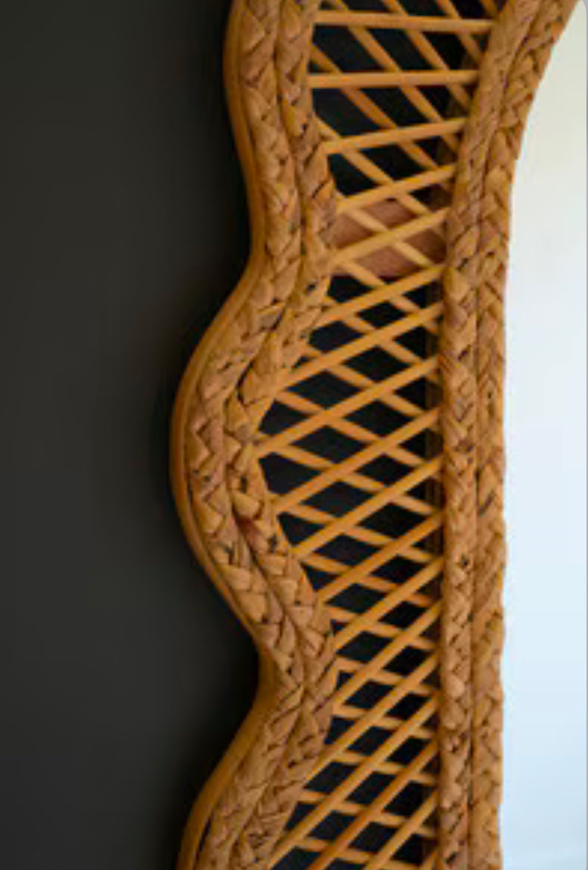 Rattan Squiggle Frame Mirror