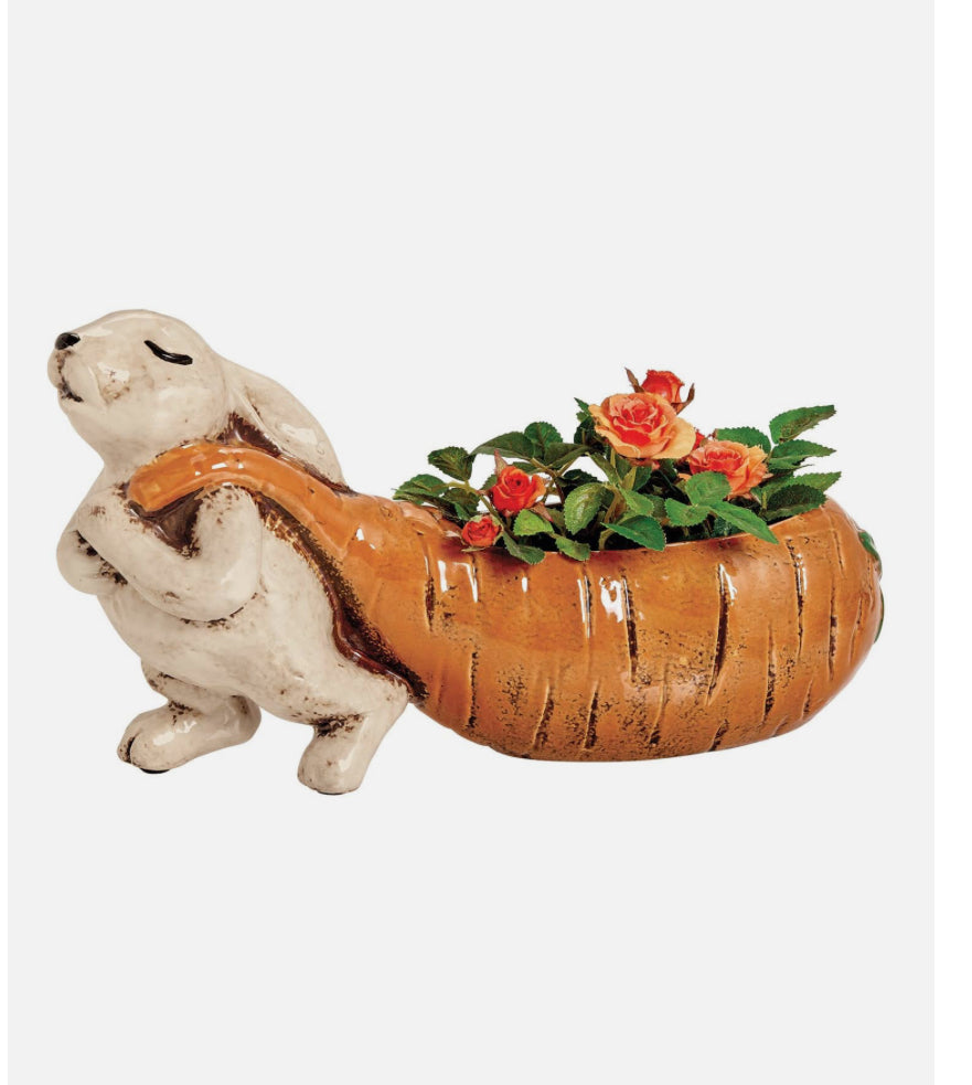 Ceramic Bunny Pulling Carrot