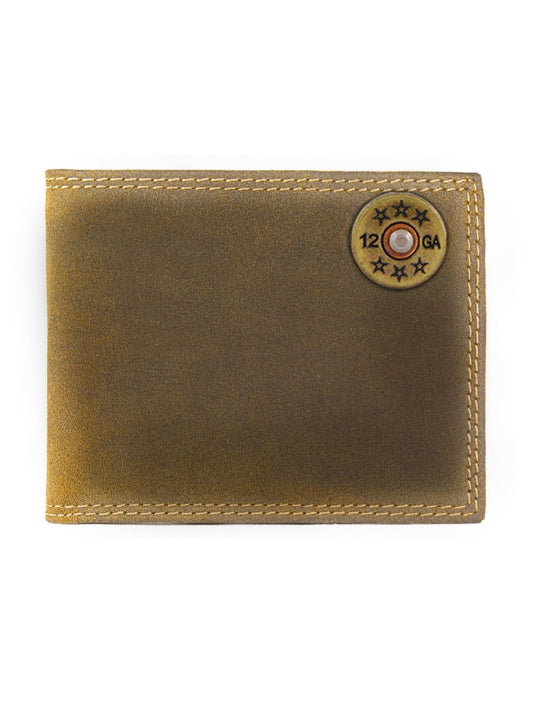 Shotshell Vintage Tan Leather Bifold Wallet