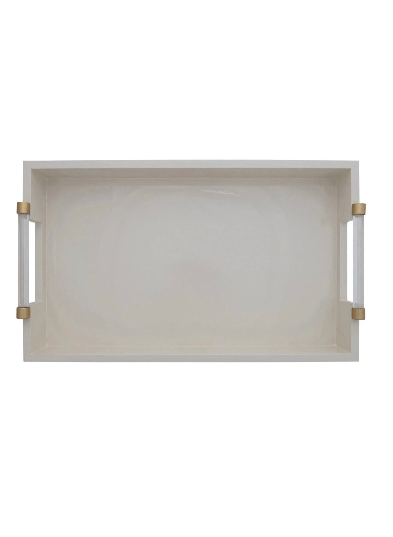 Lacquered Tray w/ Acrylic & Metal Handles