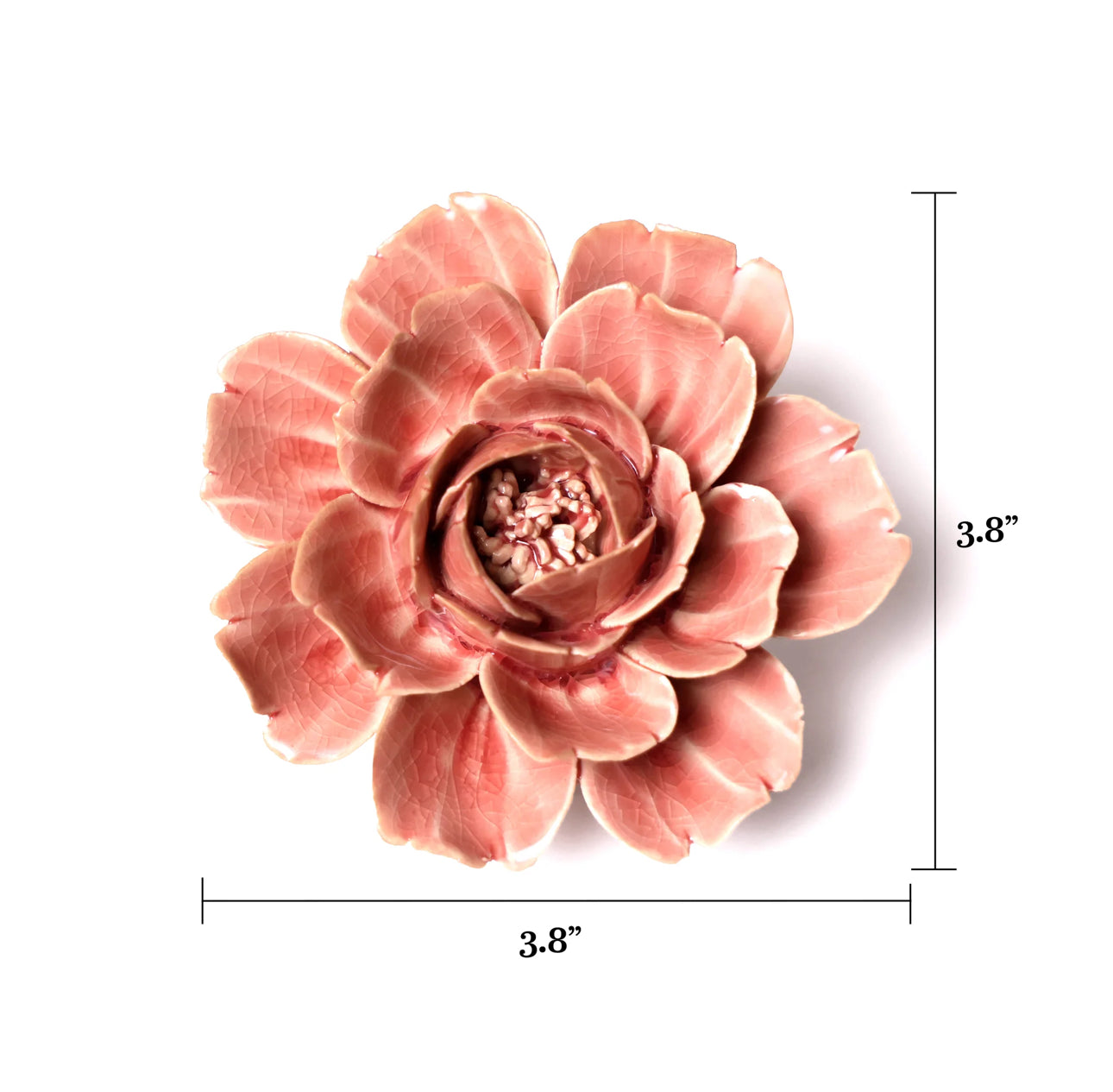 Rose Pink Coral 5 Ceramic Flower