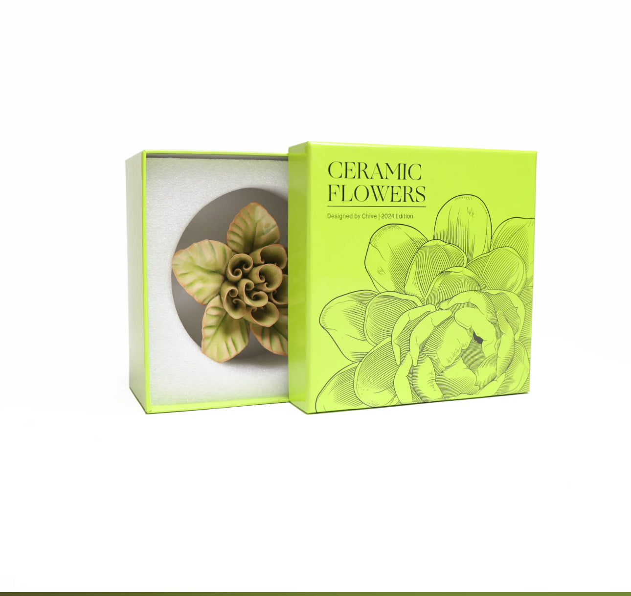 Green Lotus Ceramic Flower