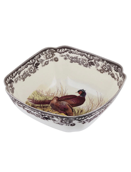 Woodland Deep Square Serving Bowl, Pheasant
