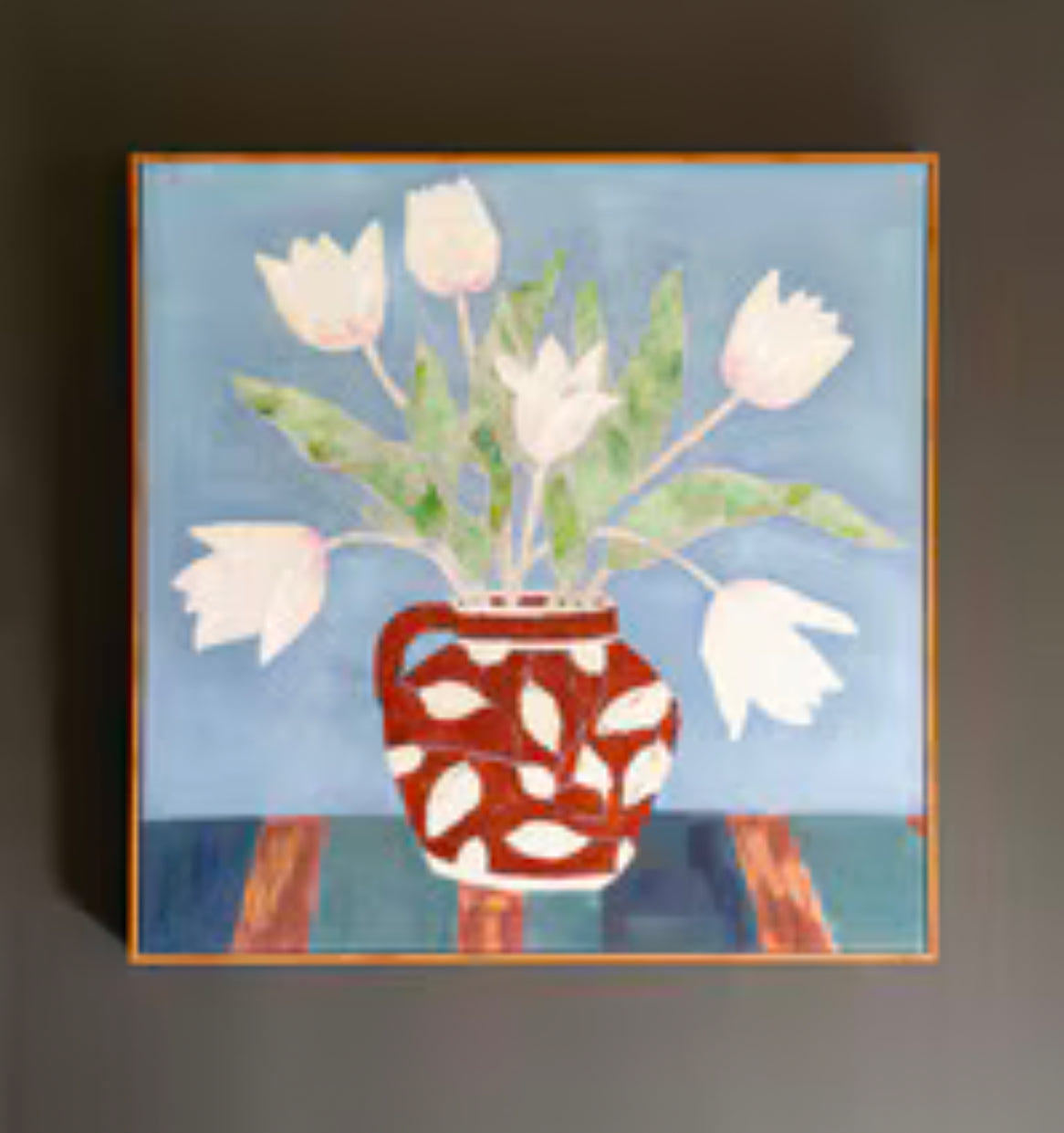 Framed Acrylic Painting Vase Tulips