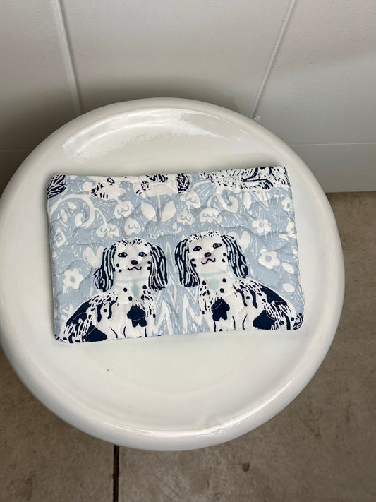 Foo Dogs Lt Blue Makeup Bag