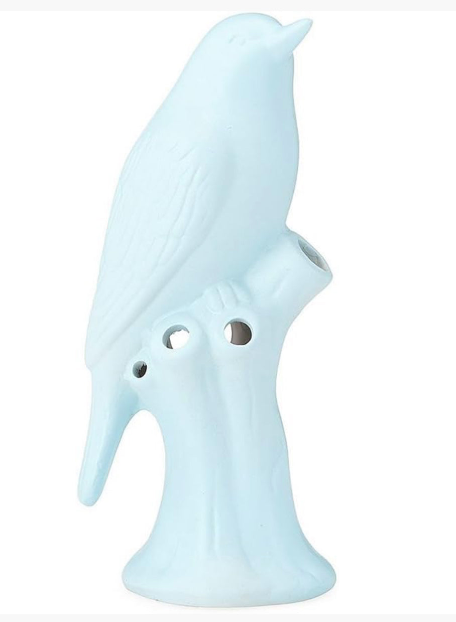 Baby Blue Flower Holder Porcelain Bird