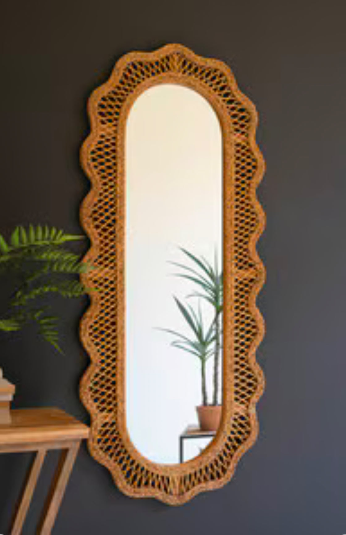 Rattan Squiggle Frame Mirror