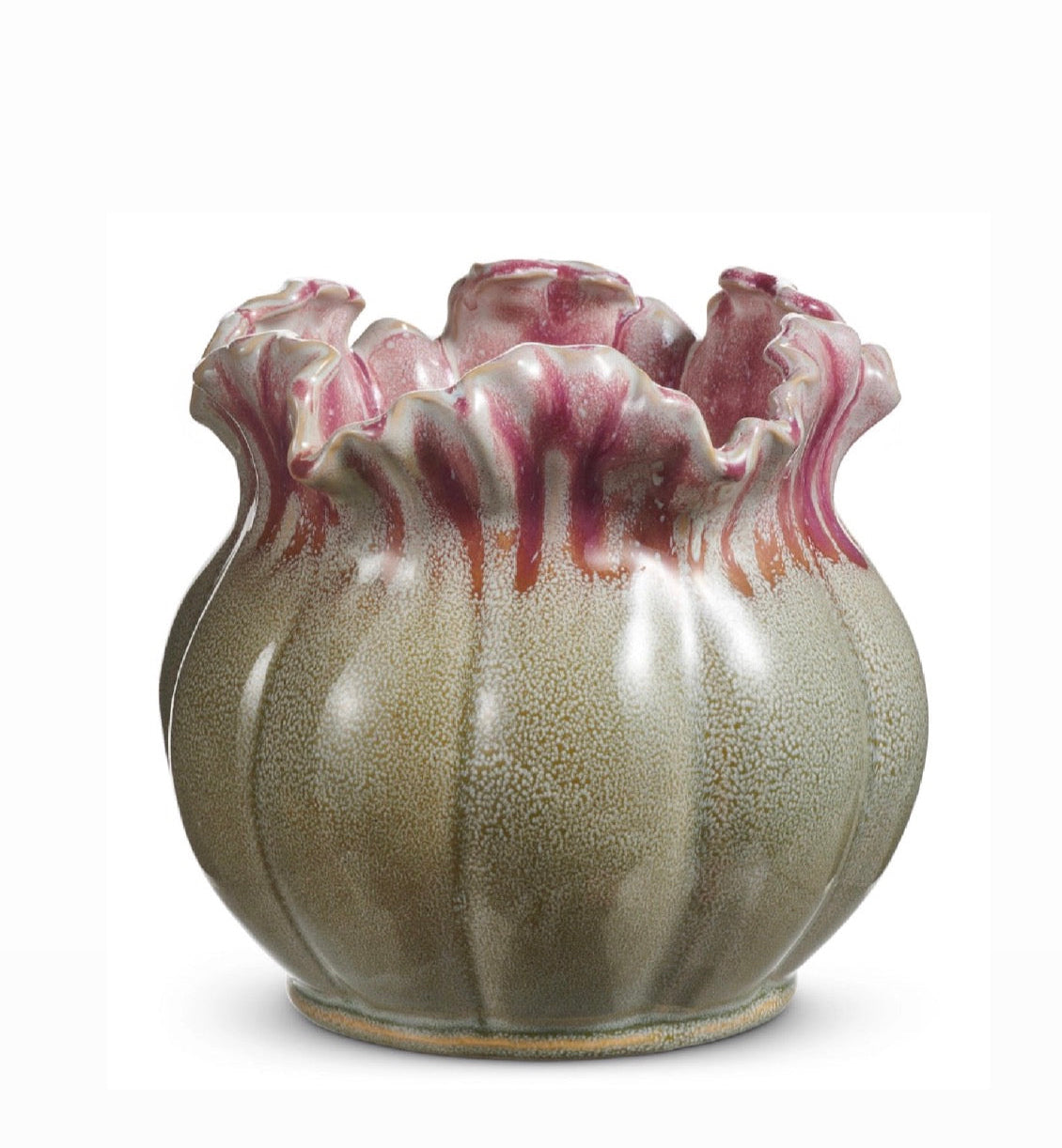 Pink Ruffle Speckled Planter