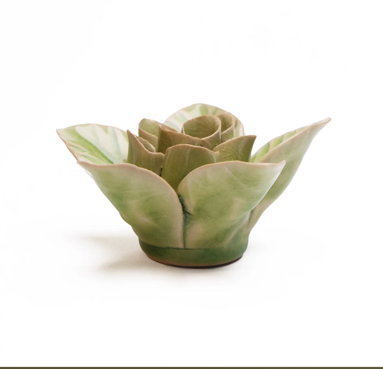 Green Lotus Ceramic Flower