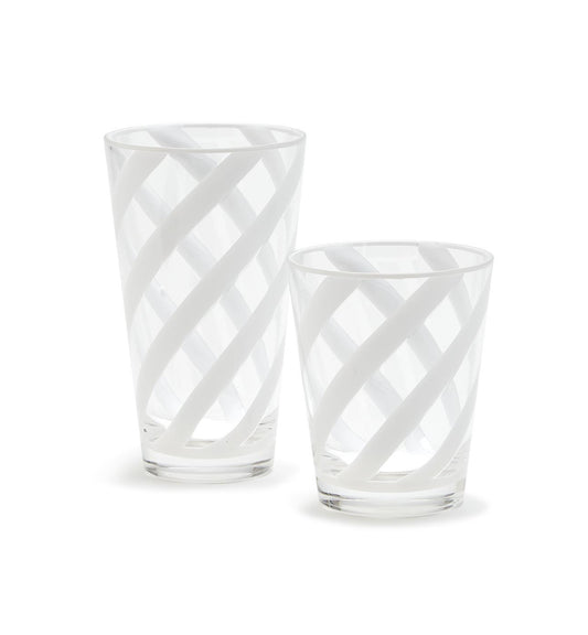 White Swirled Drinking Glass