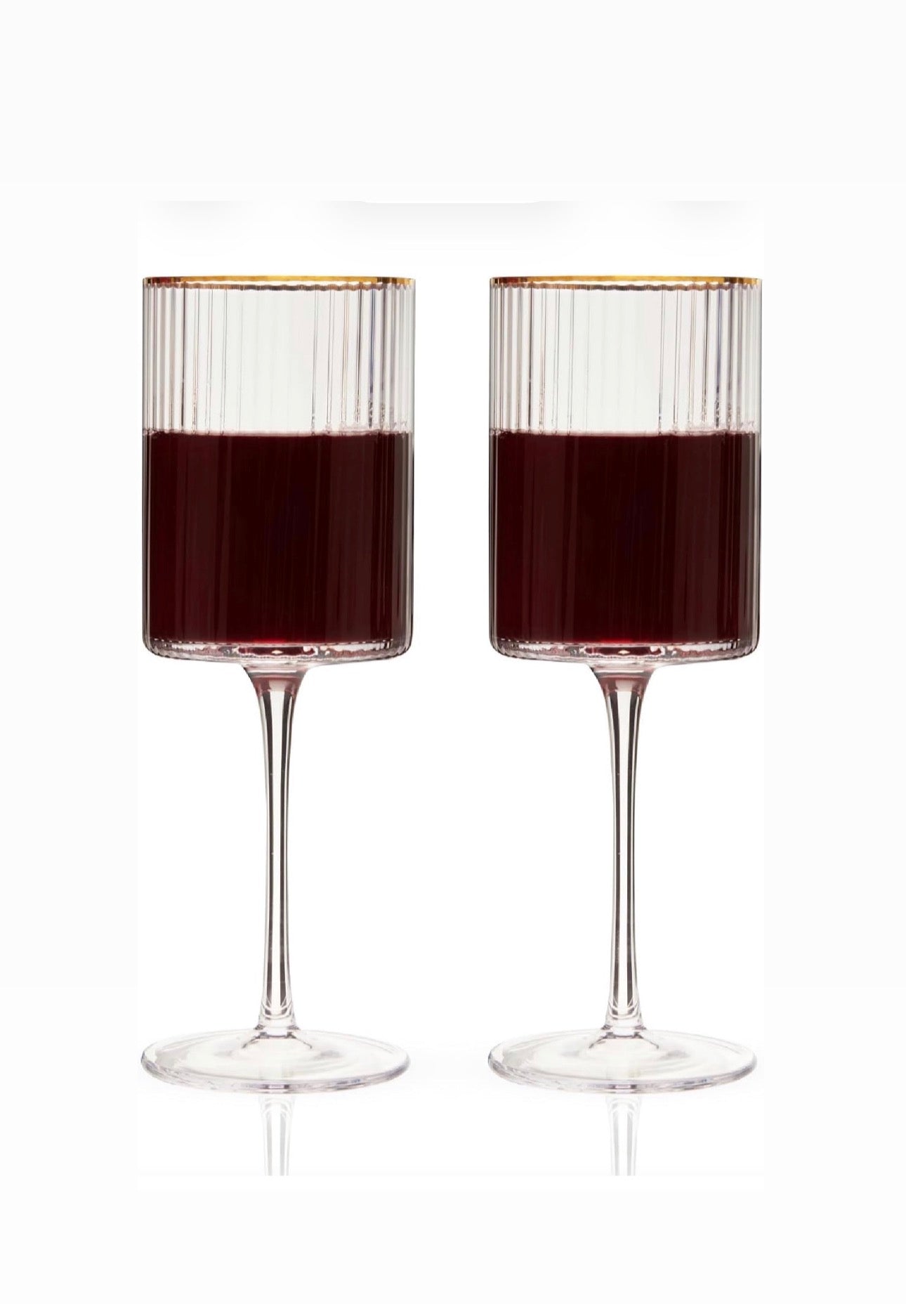 Meridian Wine Glasses with Gold Rim