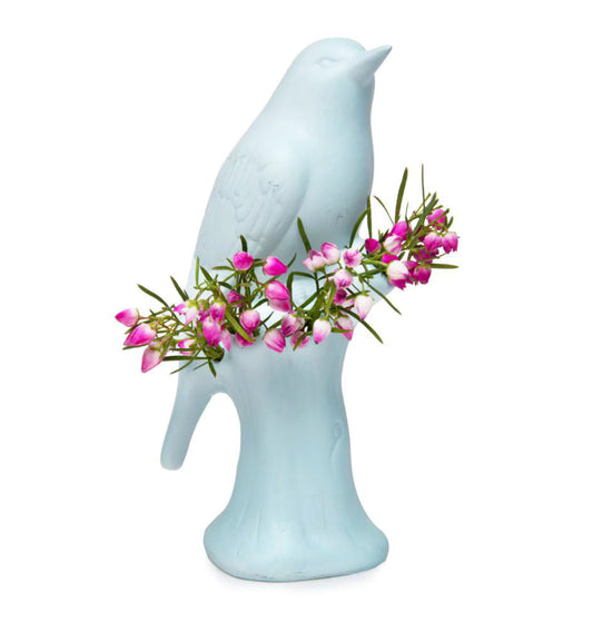 Baby Blue Flower Holder Porcelain Bird