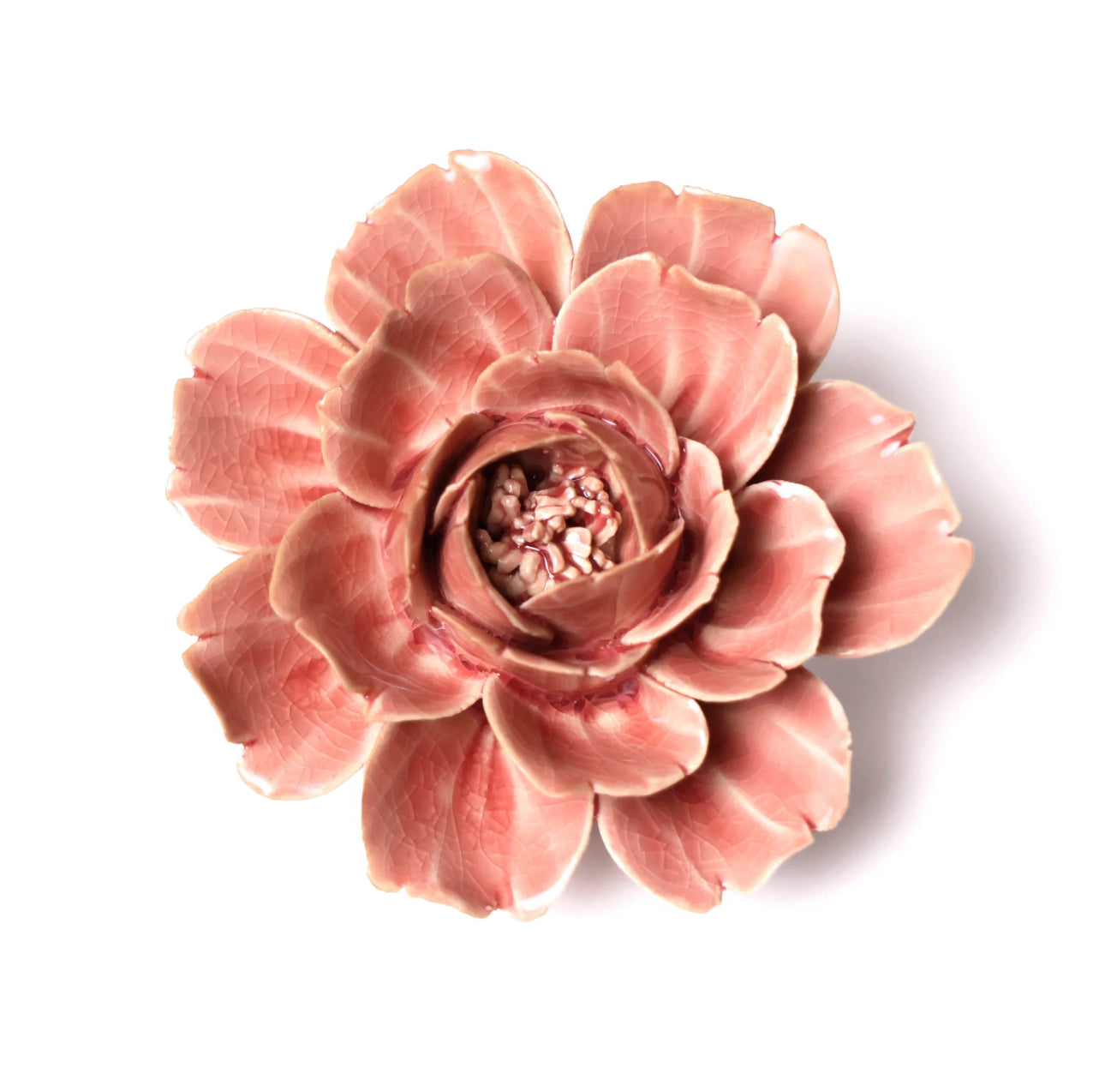 Rose Pink Coral 5 Ceramic Flower