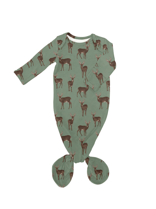 Knotted Infant Gown - Deer
