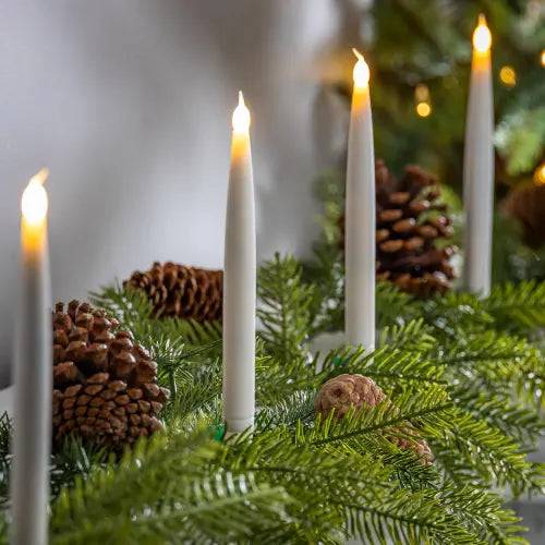 Ivory LED Taper Candles, Set of 10